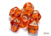CHESSEX - Dados Poliédricos Translucent Orange/white - Gamesmart